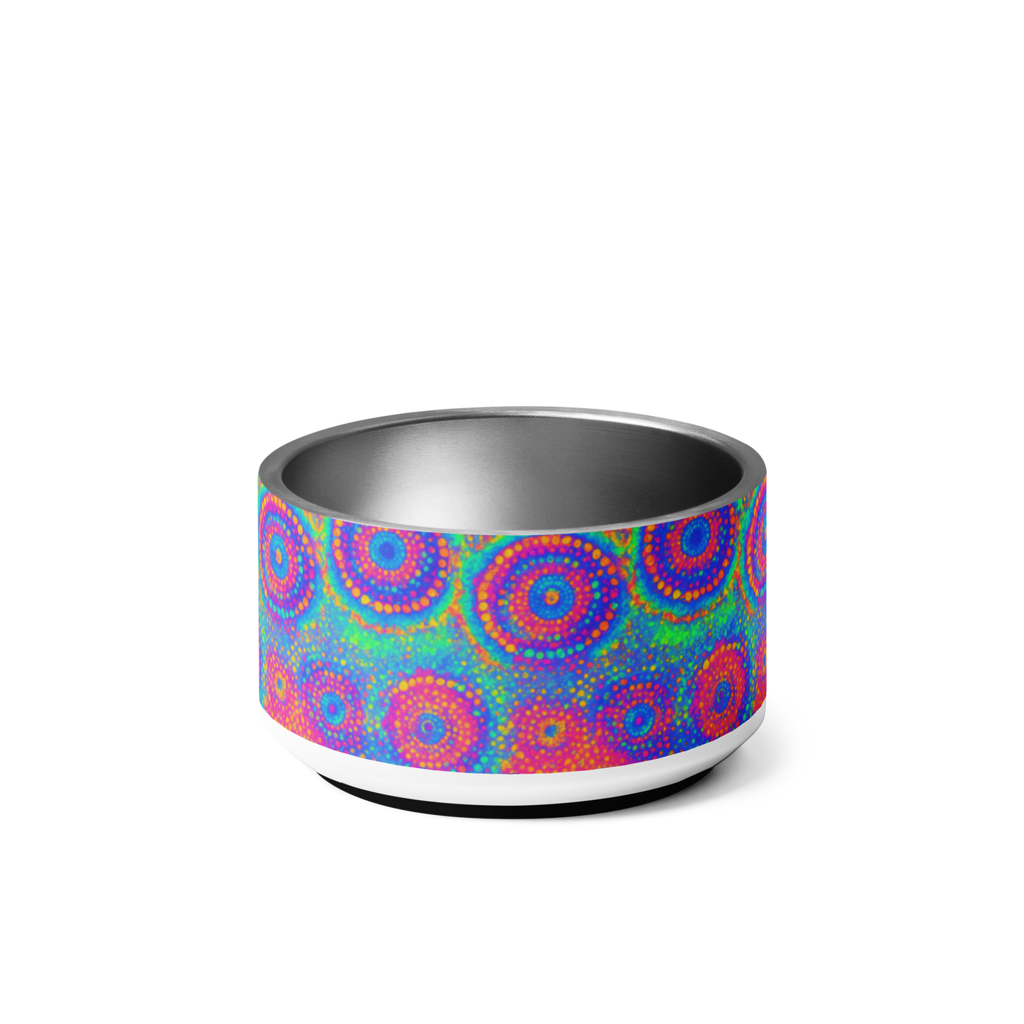 Poly Glow Stainless Steel Pet Bowl