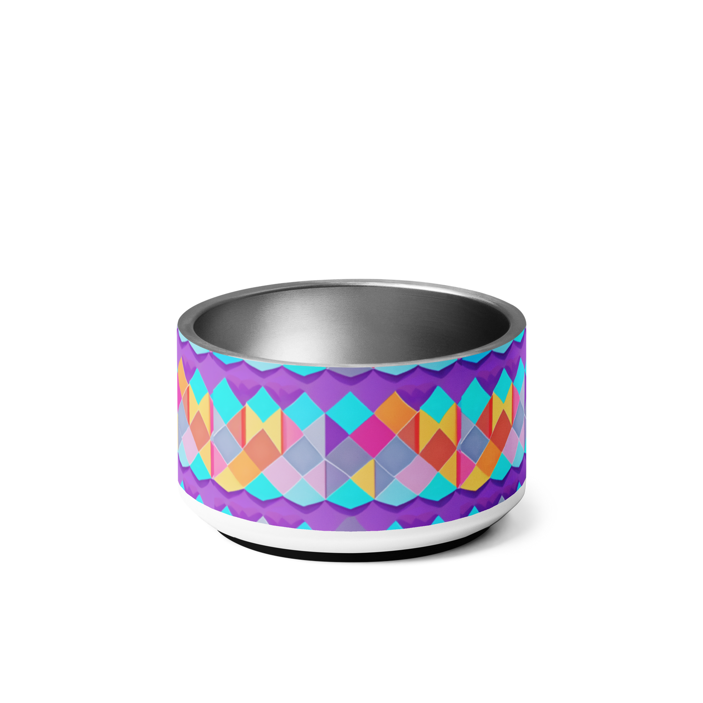 Prismatic Patterns Stainless Steel Pet Bowl