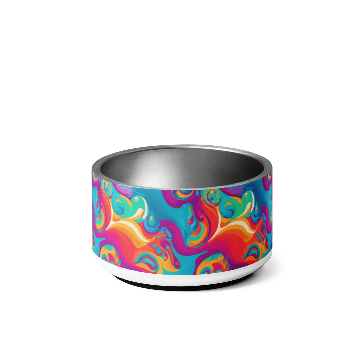 Rainbow Ripple Stainless Steel Pet Bowl