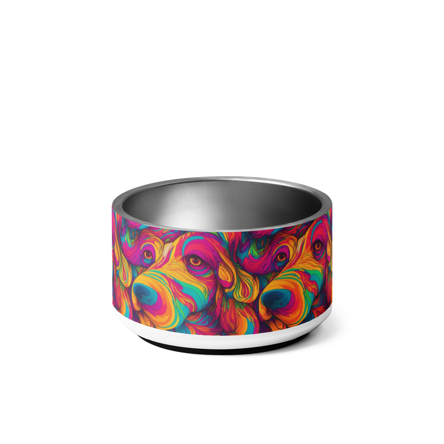 Abstract Woof Stainless Steel Pet Bowl