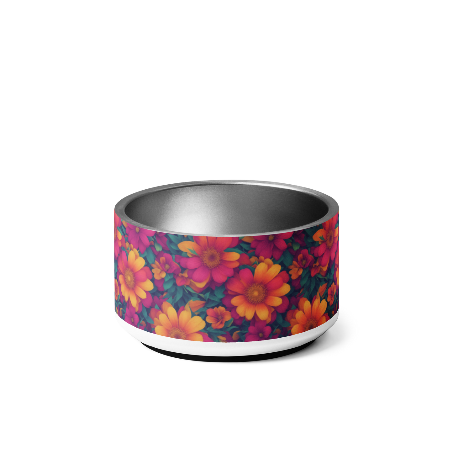 Daisy Delight Stainless Steel Pet Bowl