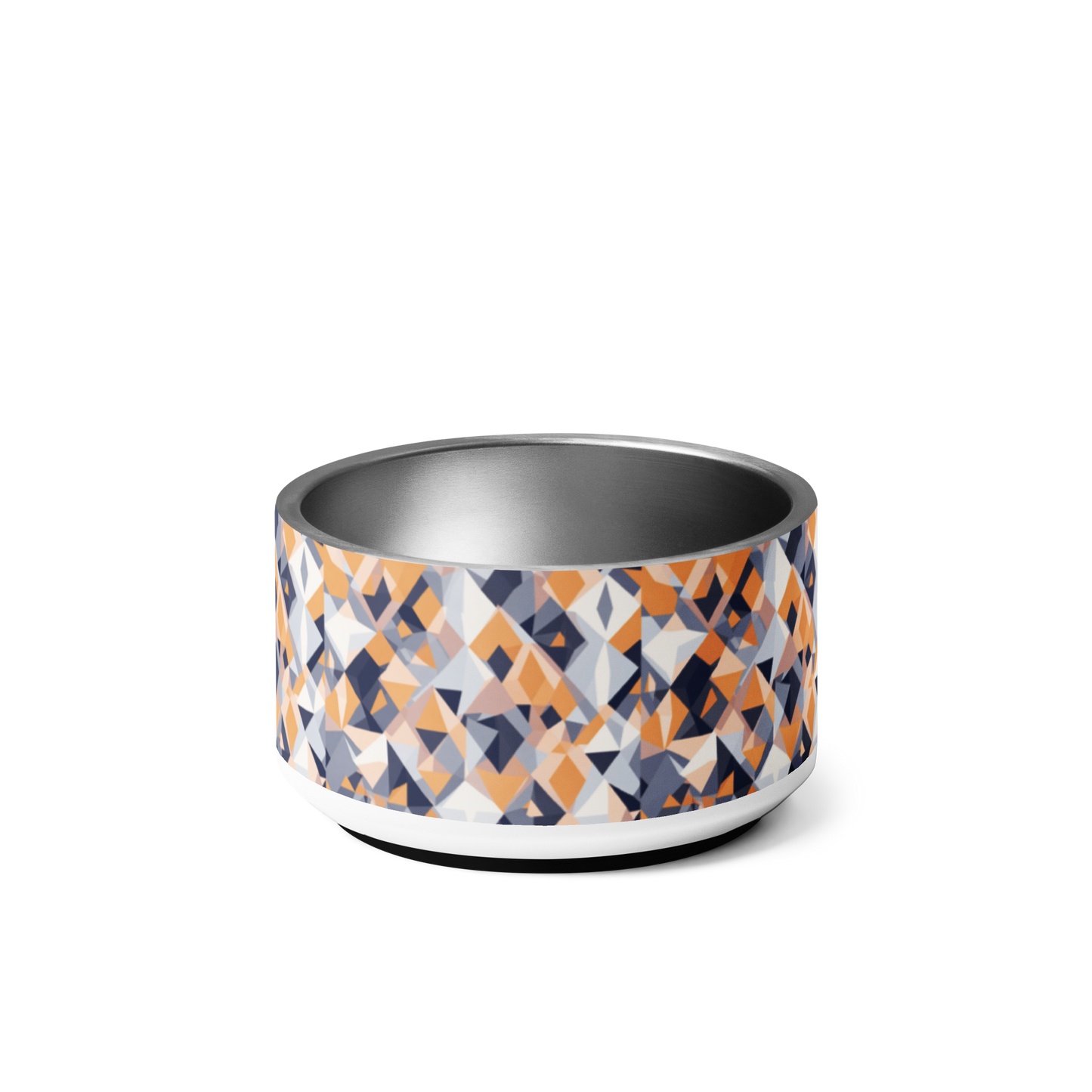 Geometric Groove Stainless Steel Pet Bowl