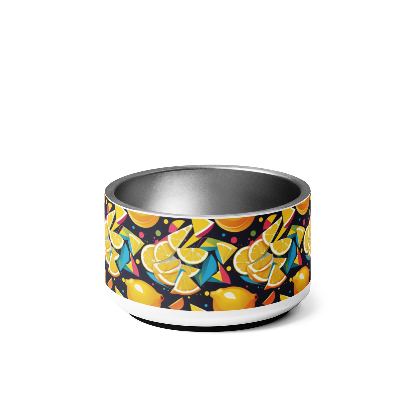 Lemon Zest Stainless Steel Pet Bowl