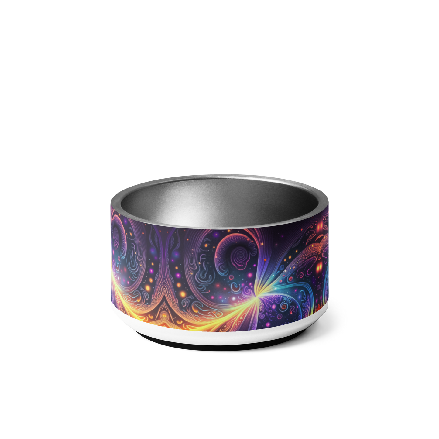 Neon Trance Stainless Steel Pet Bowl