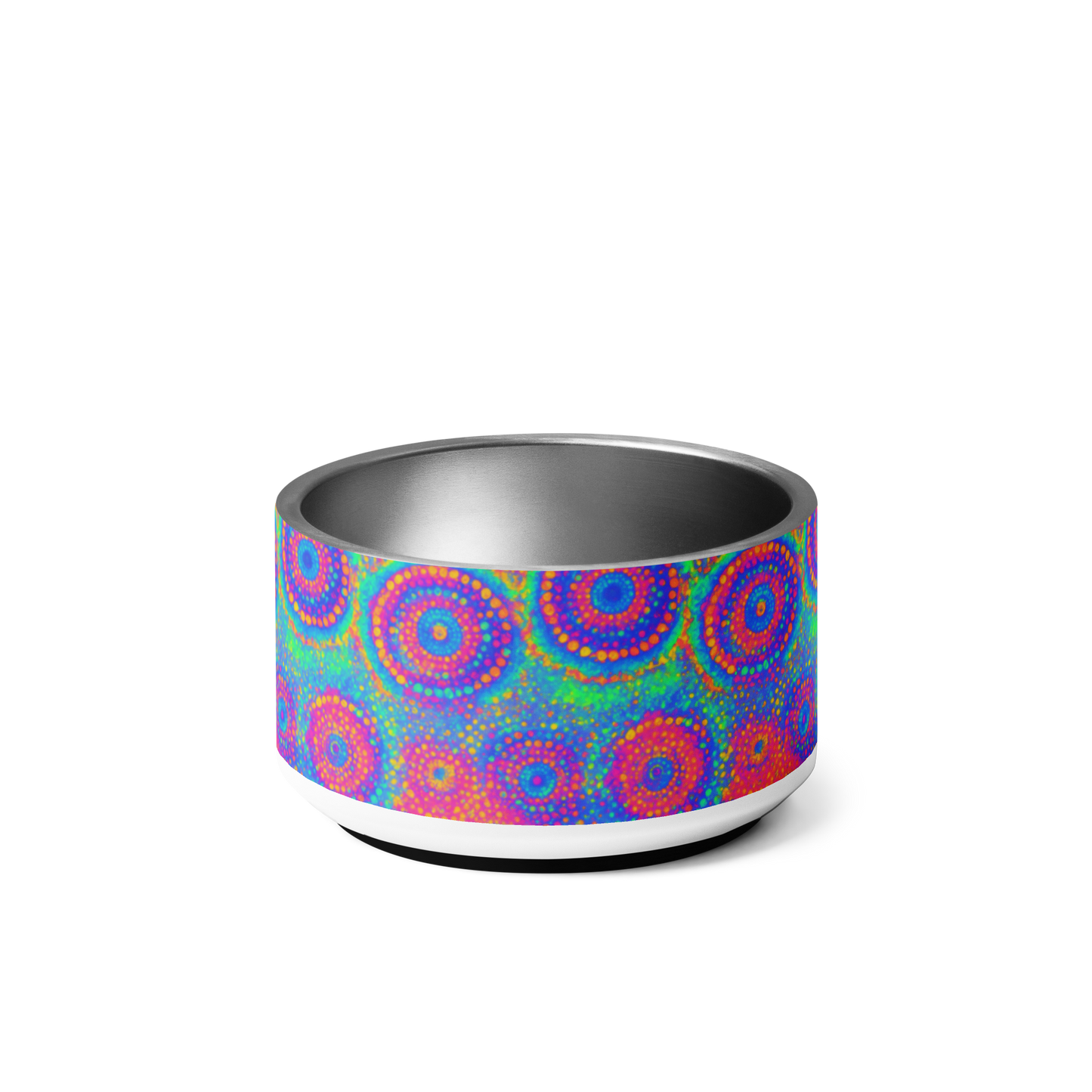 Poly Glow Stainless Steel Pet Bowl