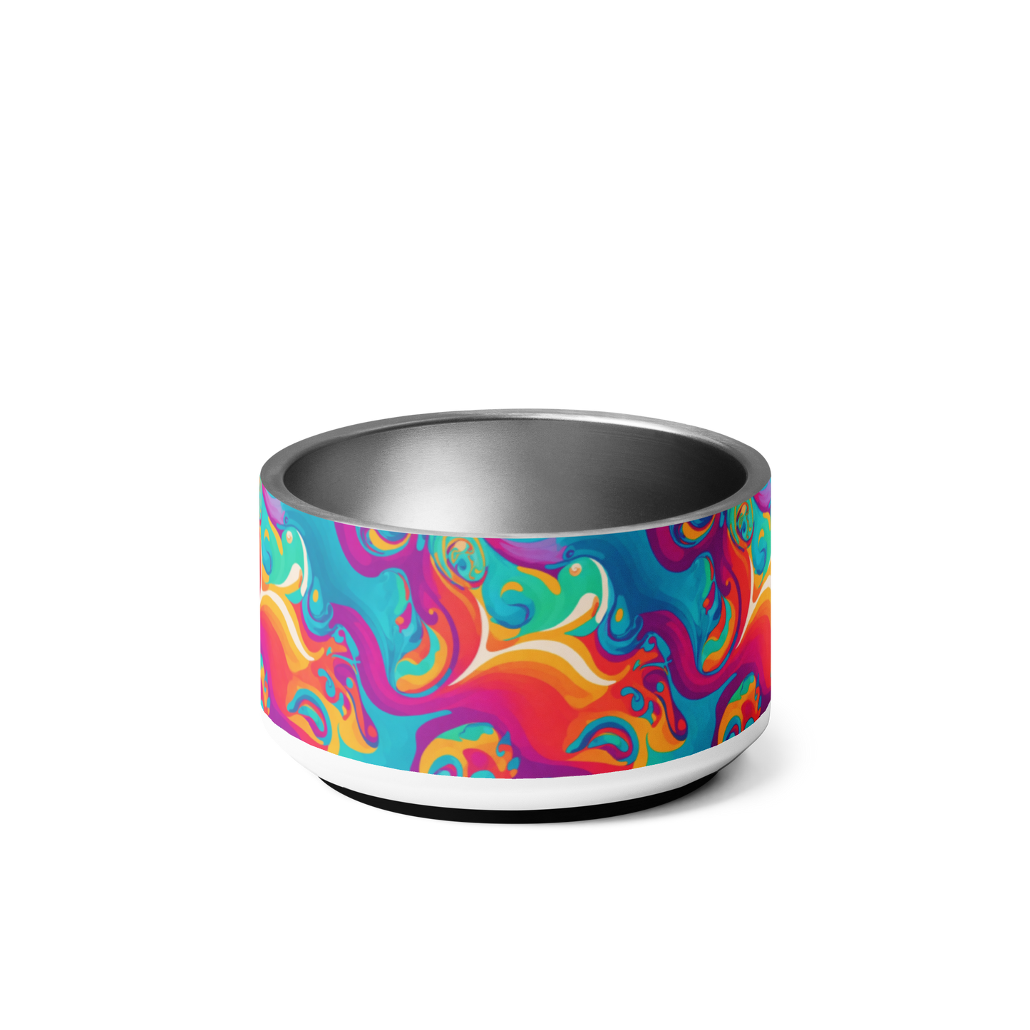 Rainbow Ripple Stainless Steel Pet Bowl