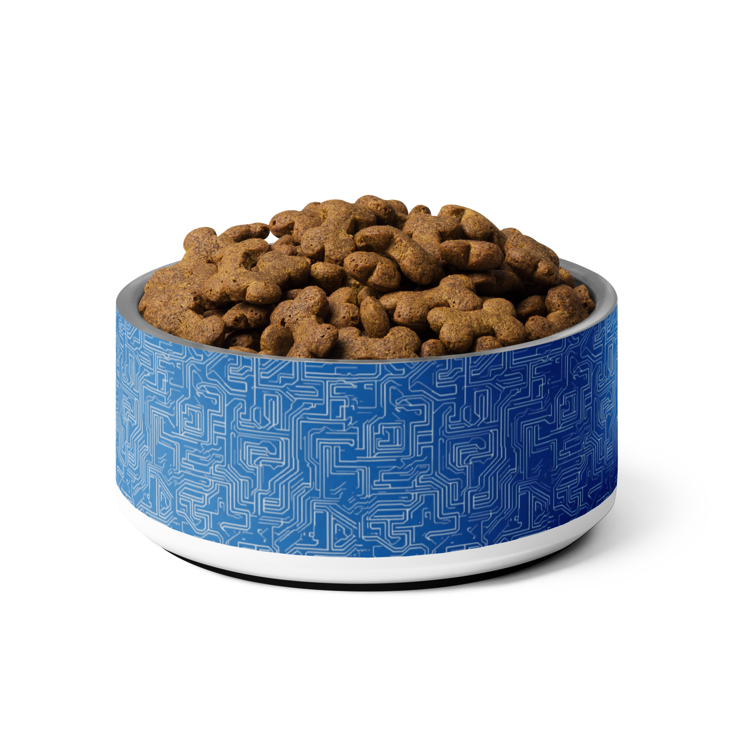 Blue Circuit Board Pattern Pet bowl