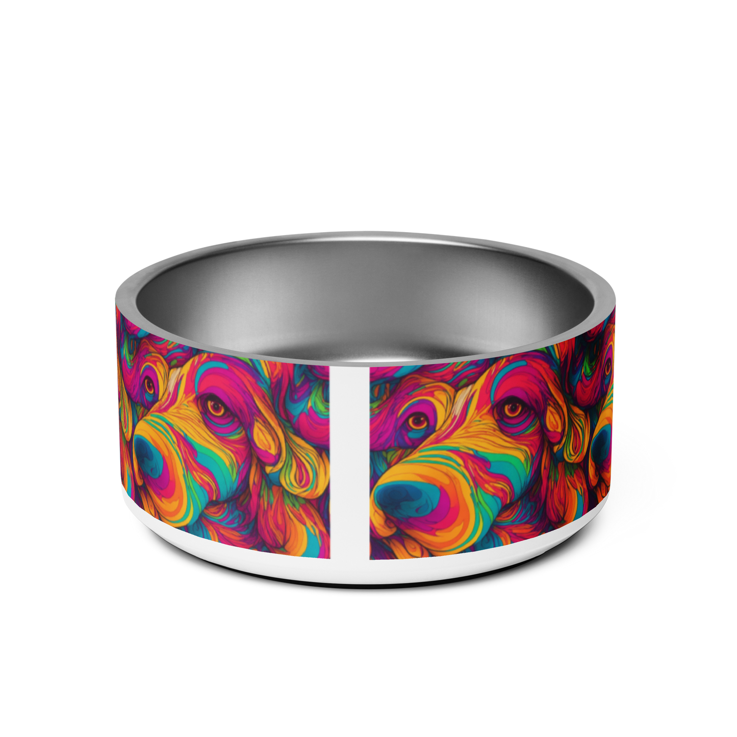 Abstract Woof Stainless Steel Pet Bowl