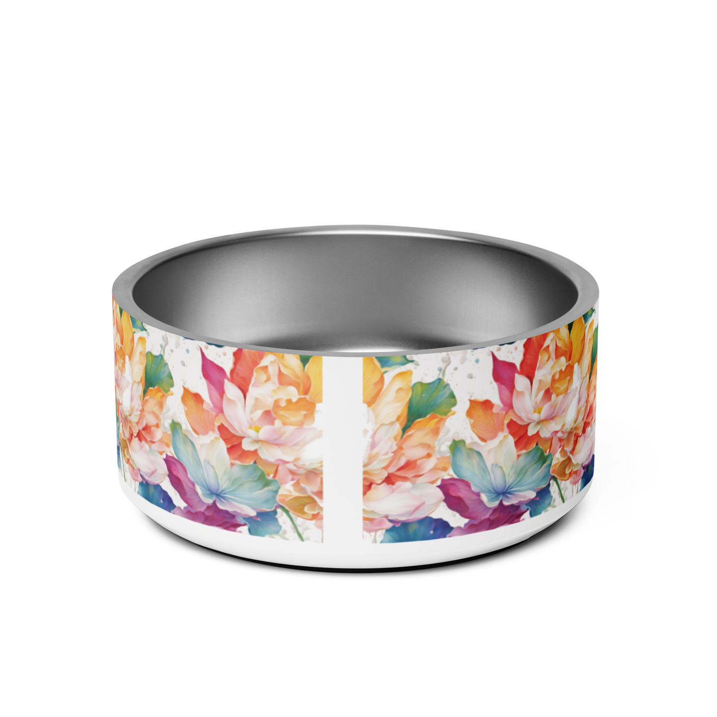 Botanical Bliss Stainless Steel Pet Bowl