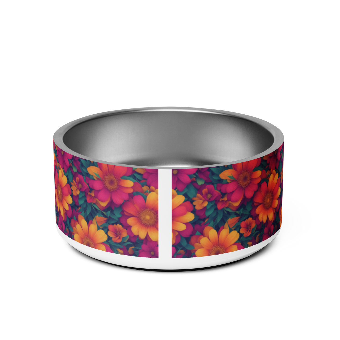 Daisy Delight Stainless Steel Pet Bowl