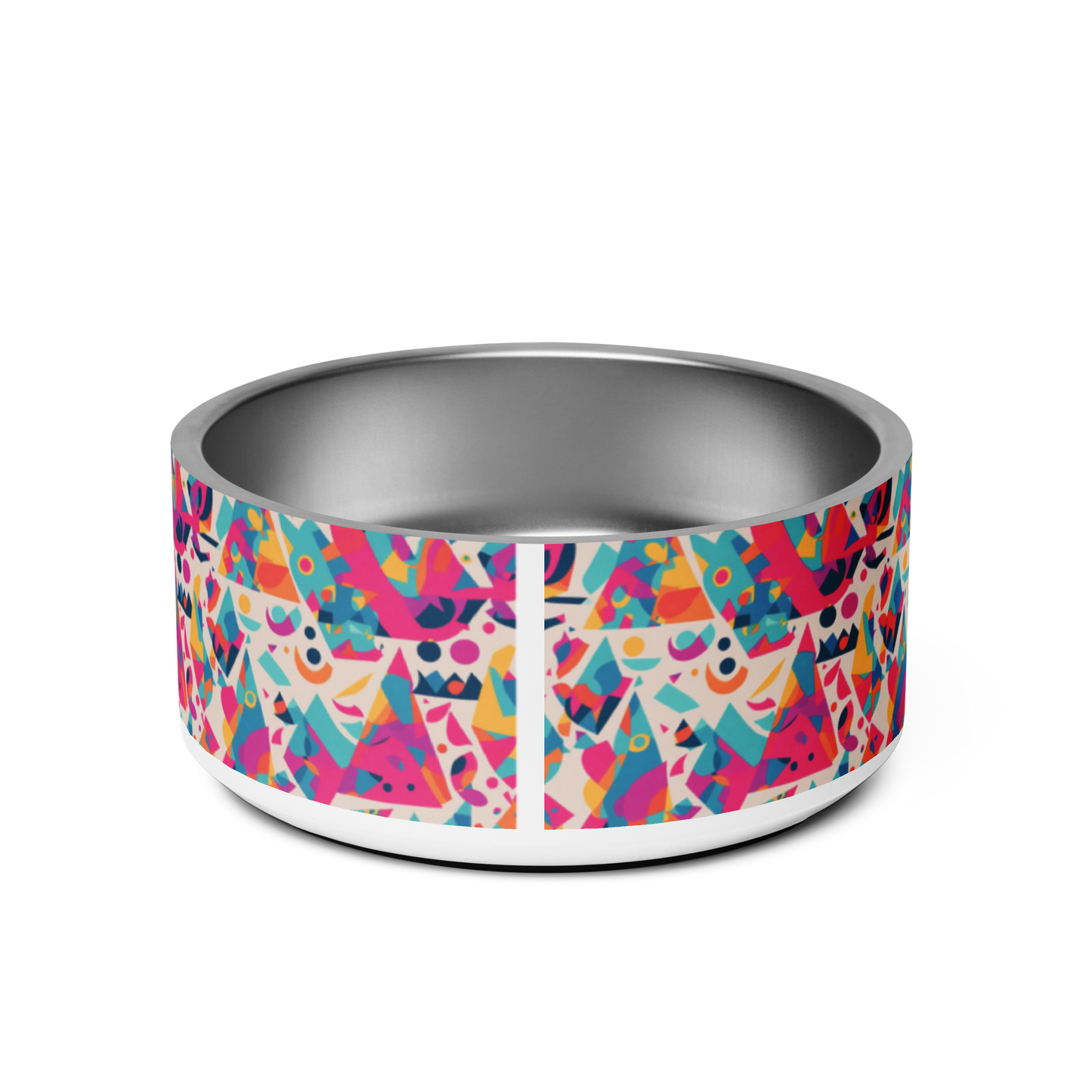 Edgy Elegance Stainless Steel Pet Bowl