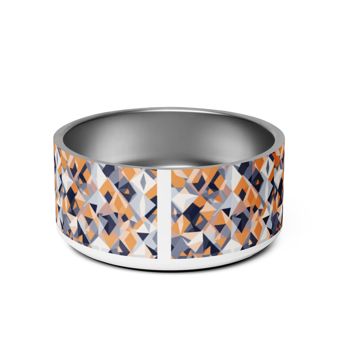 Geometric Groove Stainless Steel Pet Bowl