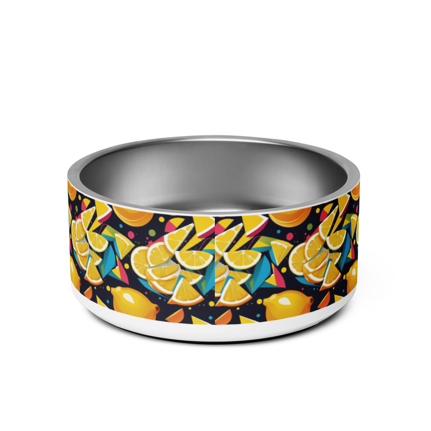 Lemon Zest Stainless Steel Pet Bowl