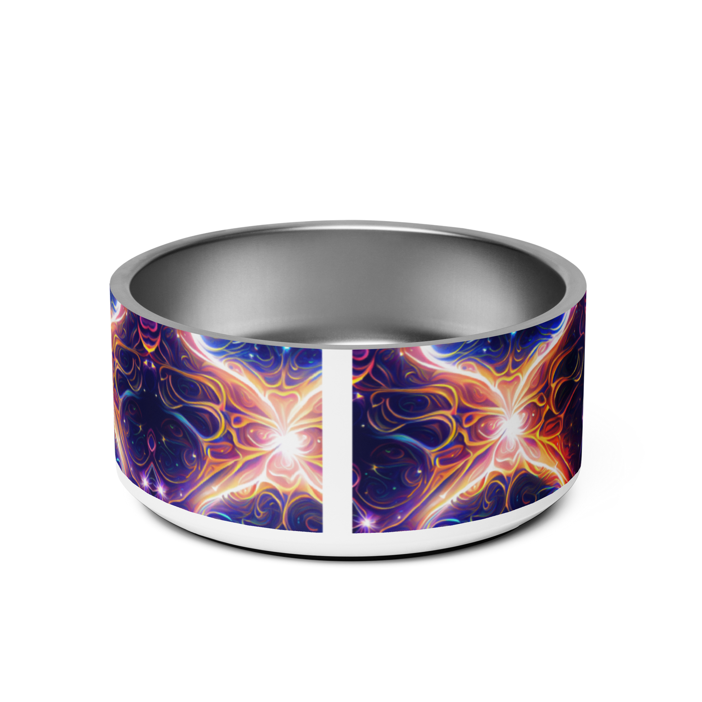 Neon Dreamscape Stainless Steel Pet Bowl