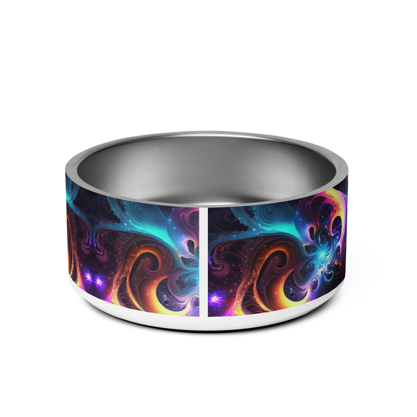 Neon Spiral Stainless Steel Pet Bowl