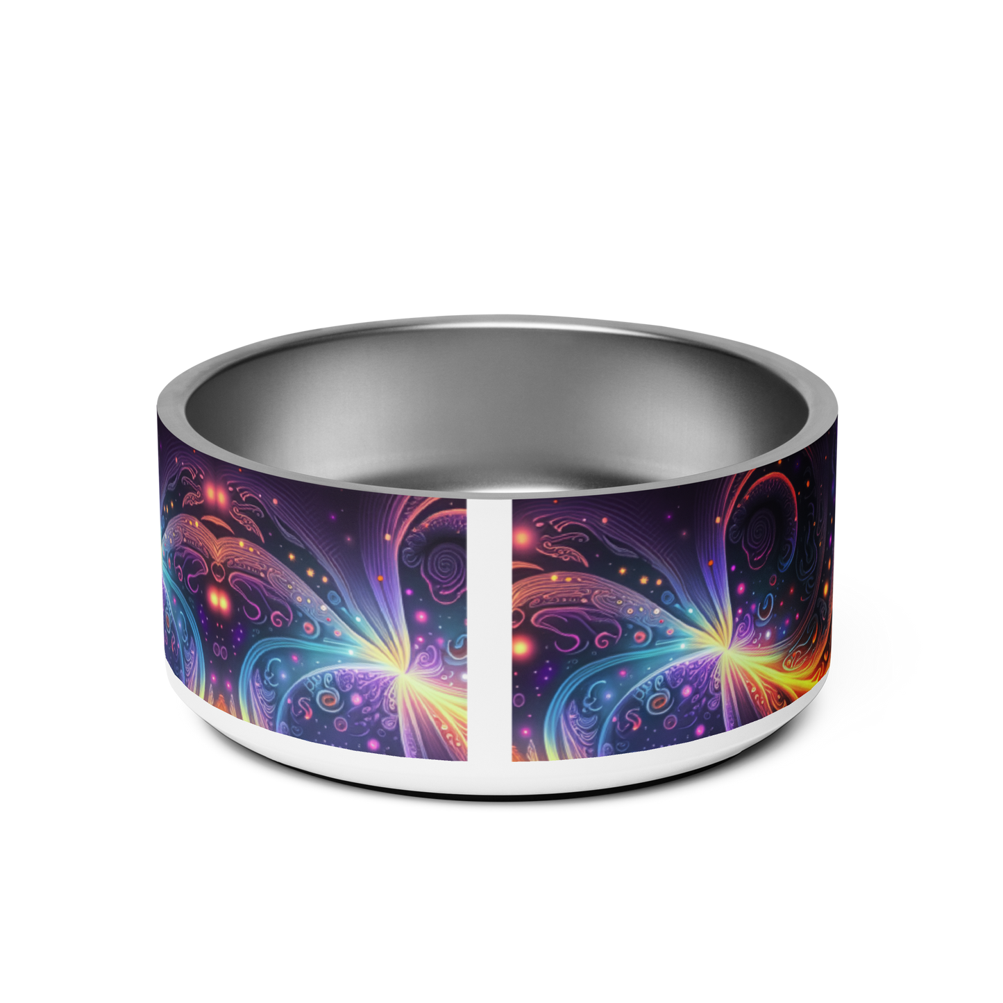 Neon Trance Stainless Steel Pet Bowl