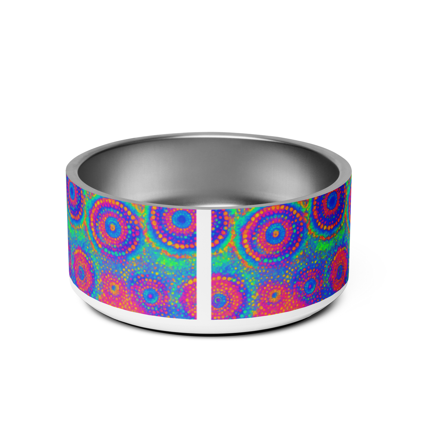 Poly Glow Stainless Steel Pet Bowl