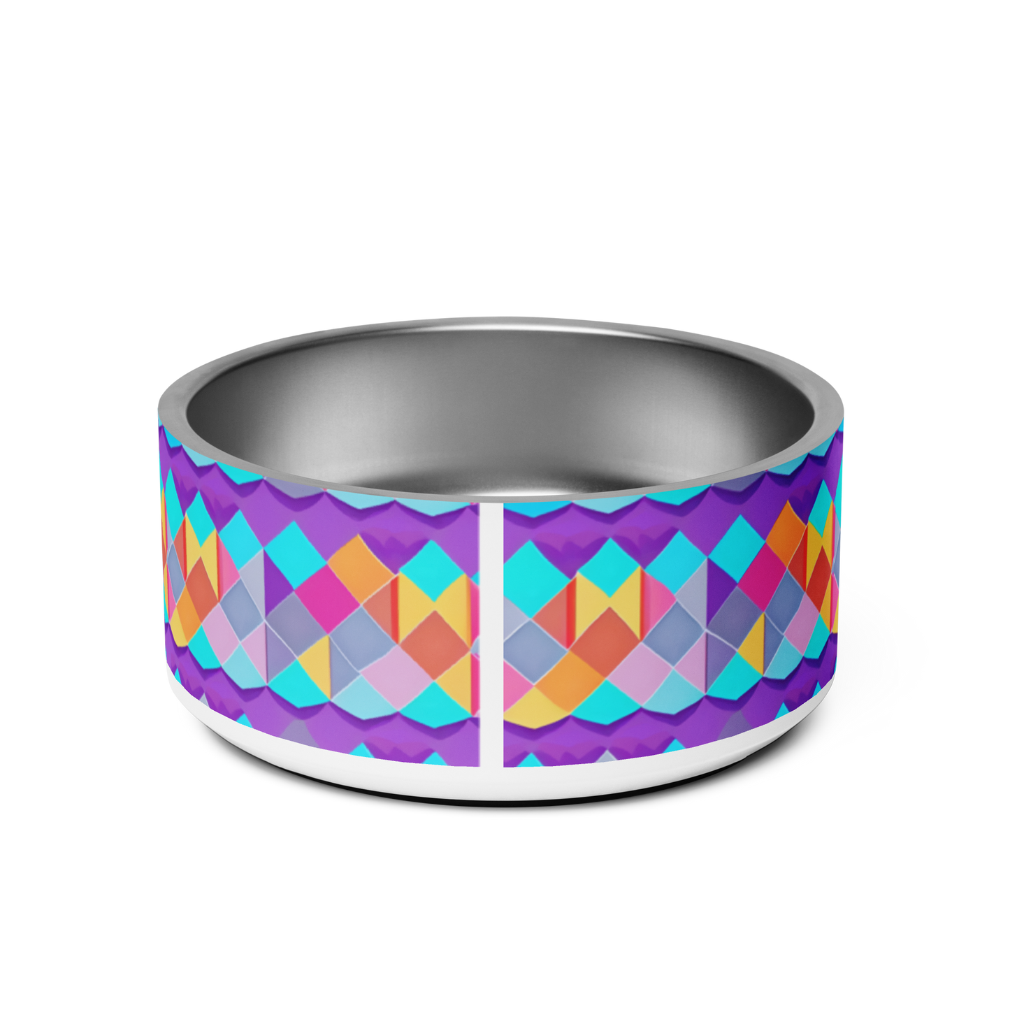 Prismatic Patterns Stainless Steel Pet Bowl