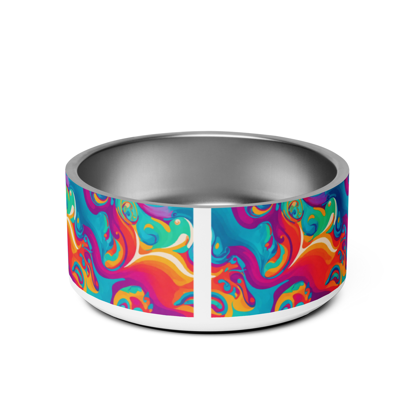 Rainbow Ripple Stainless Steel Pet Bowl