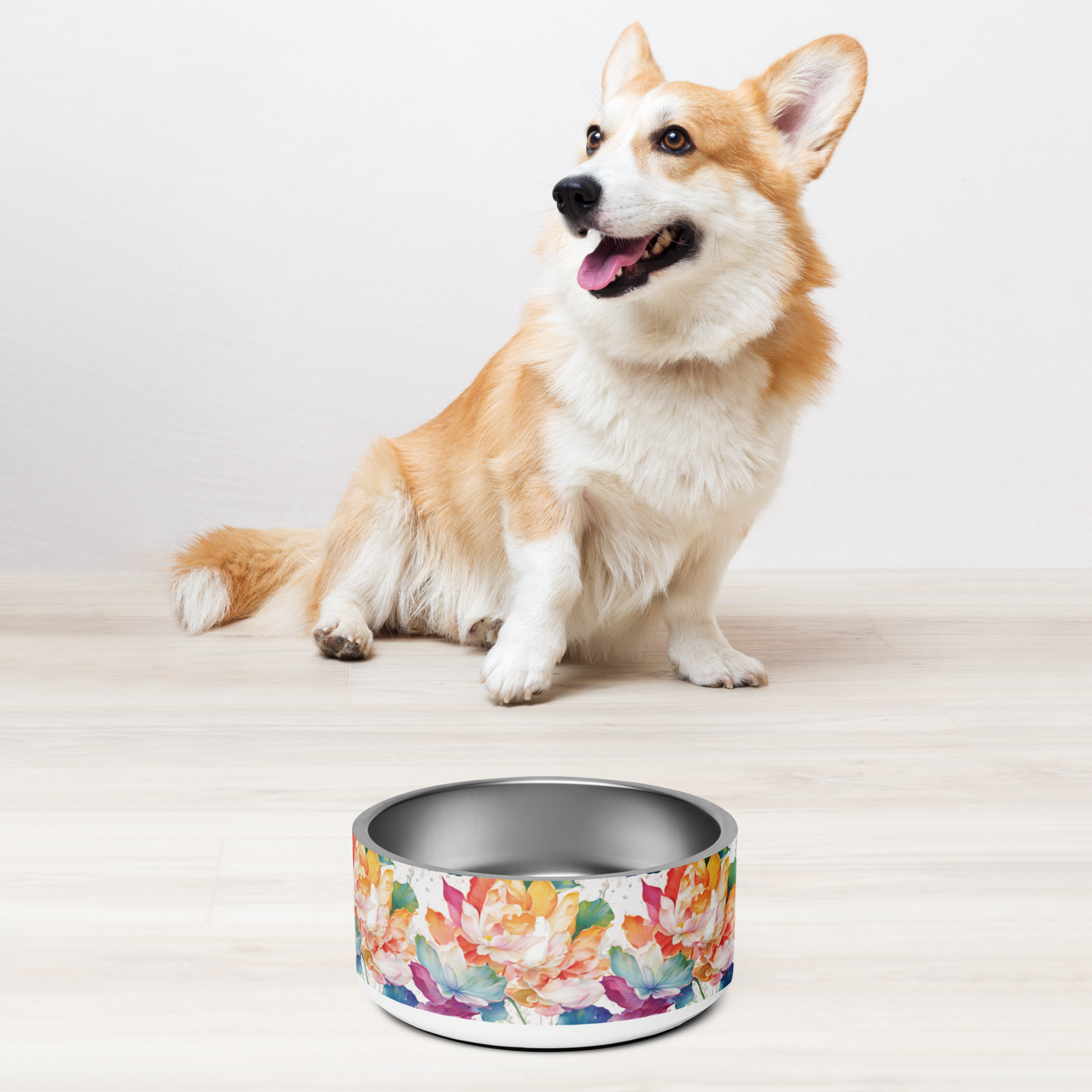 Botanical Bliss Stainless Steel Pet Bowl