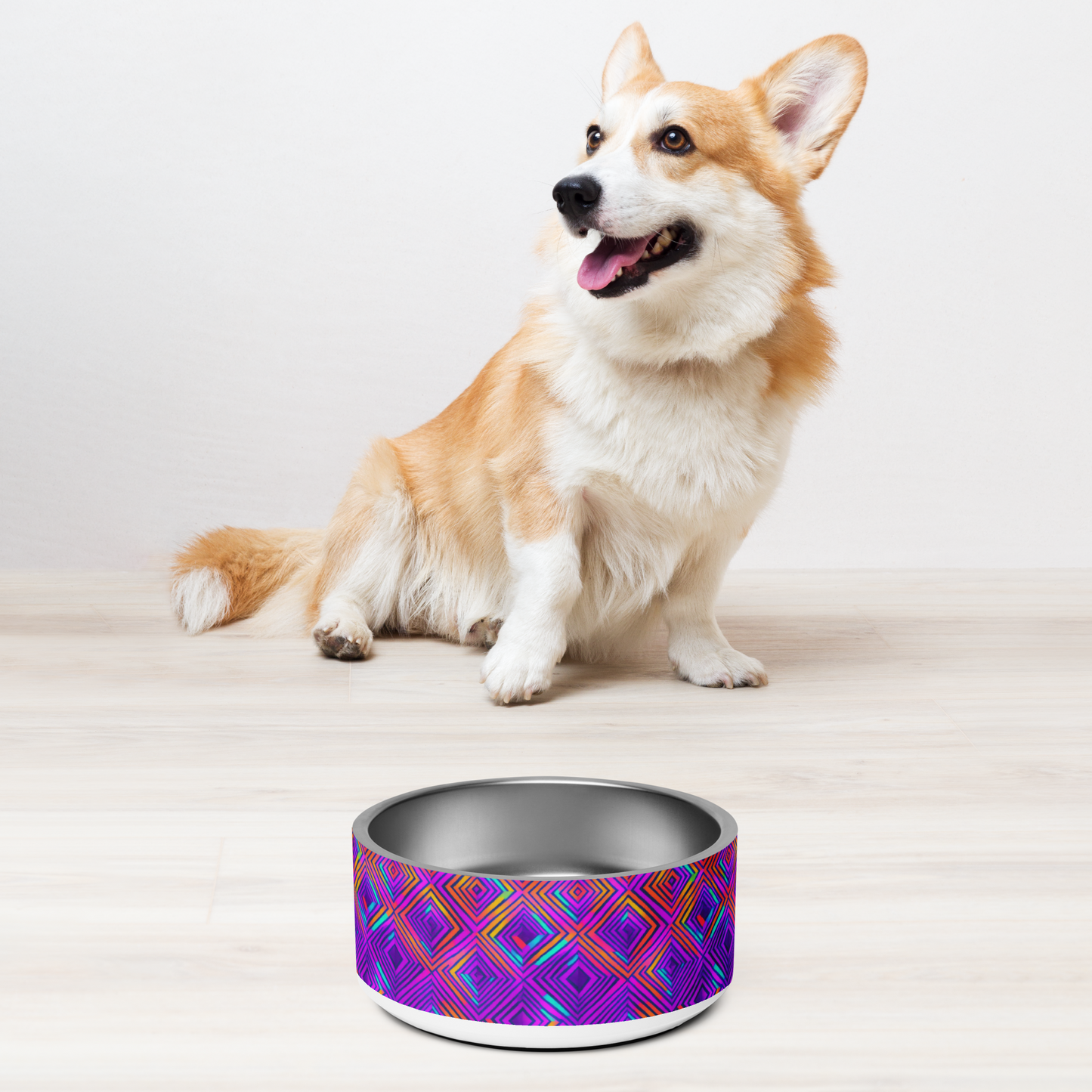 Color Gems Stainless Steel Pet Bowl