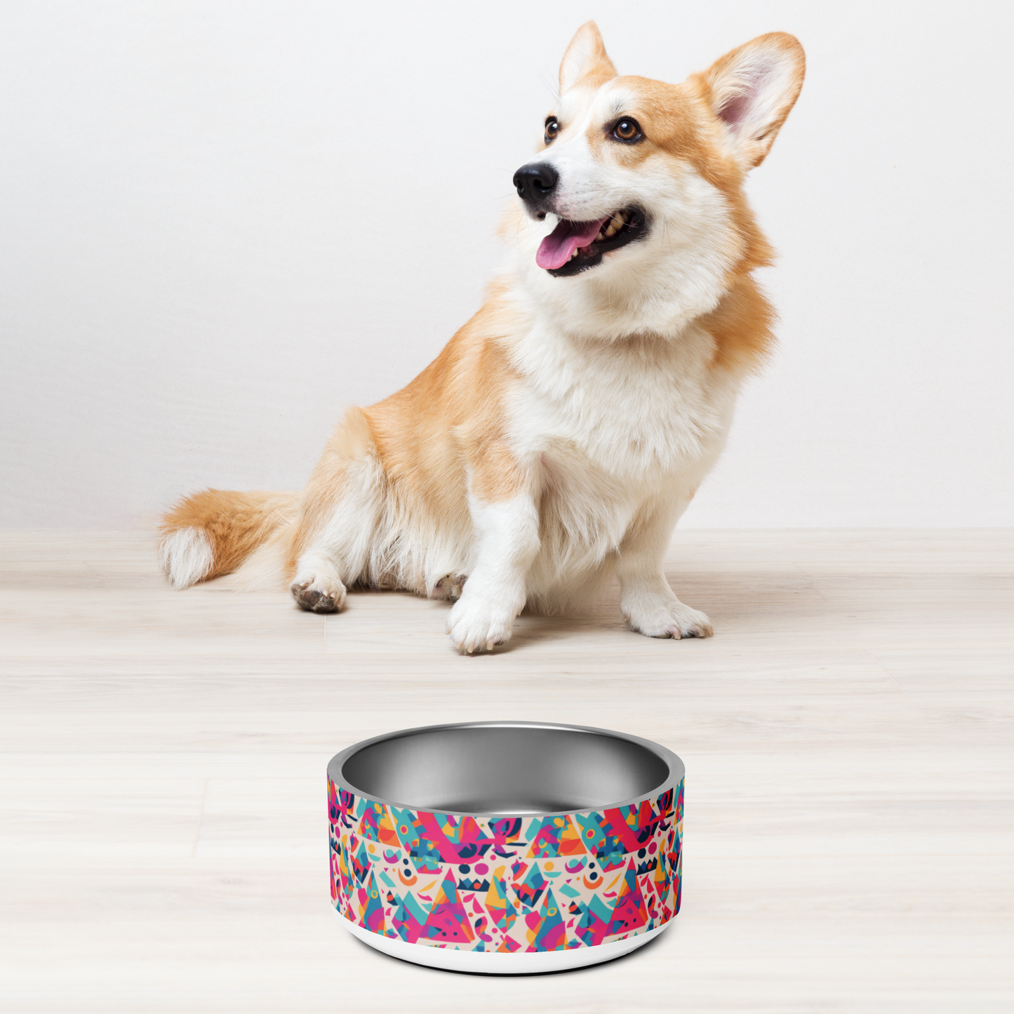 Edgy Elegance Stainless Steel Pet Bowl