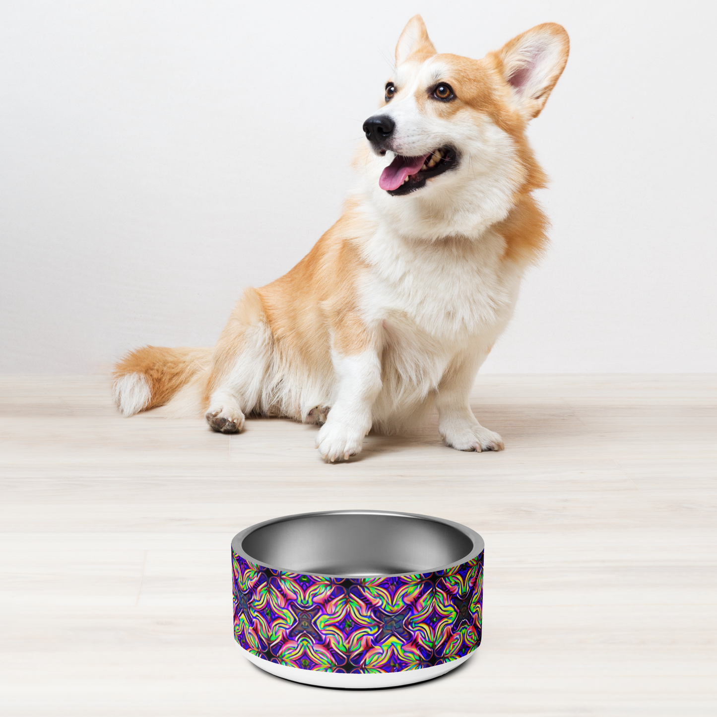 Glow Geo Stainless Steel Pet Bowl