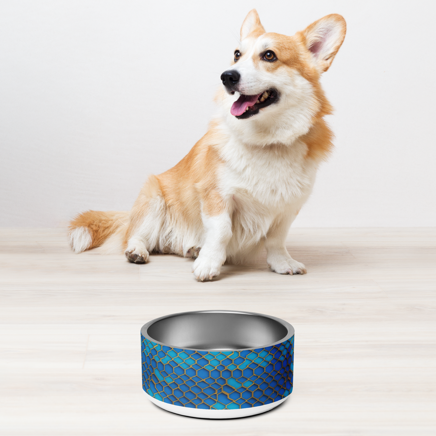 Hexagonal Harmony Stainless Steel Pet Bowl