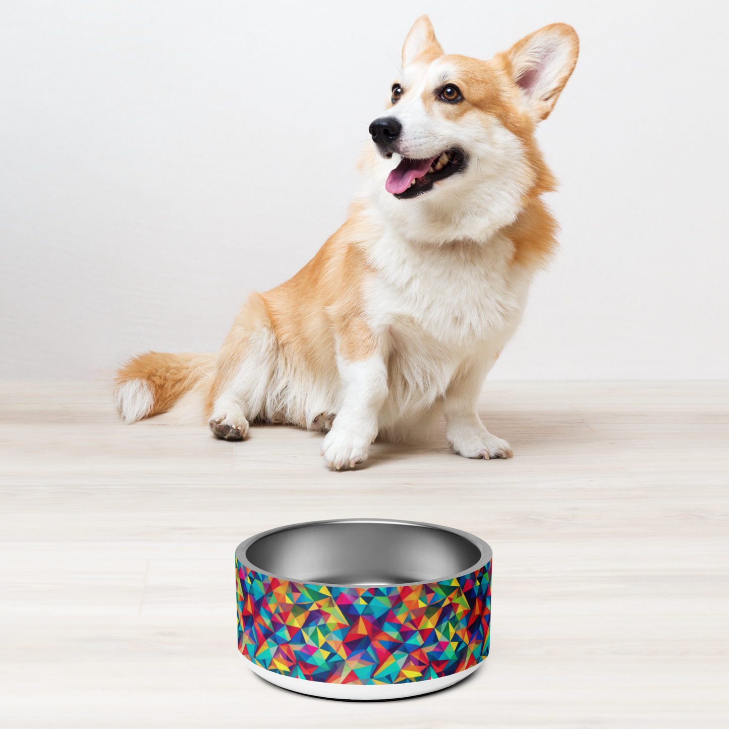 Neon Angles Stainless Steel Pet Bowl