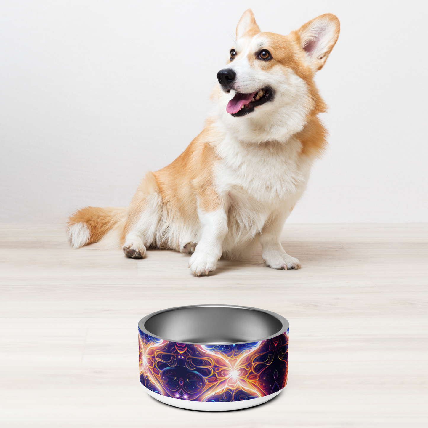 Neon Dreamscape Stainless Steel Pet Bowl