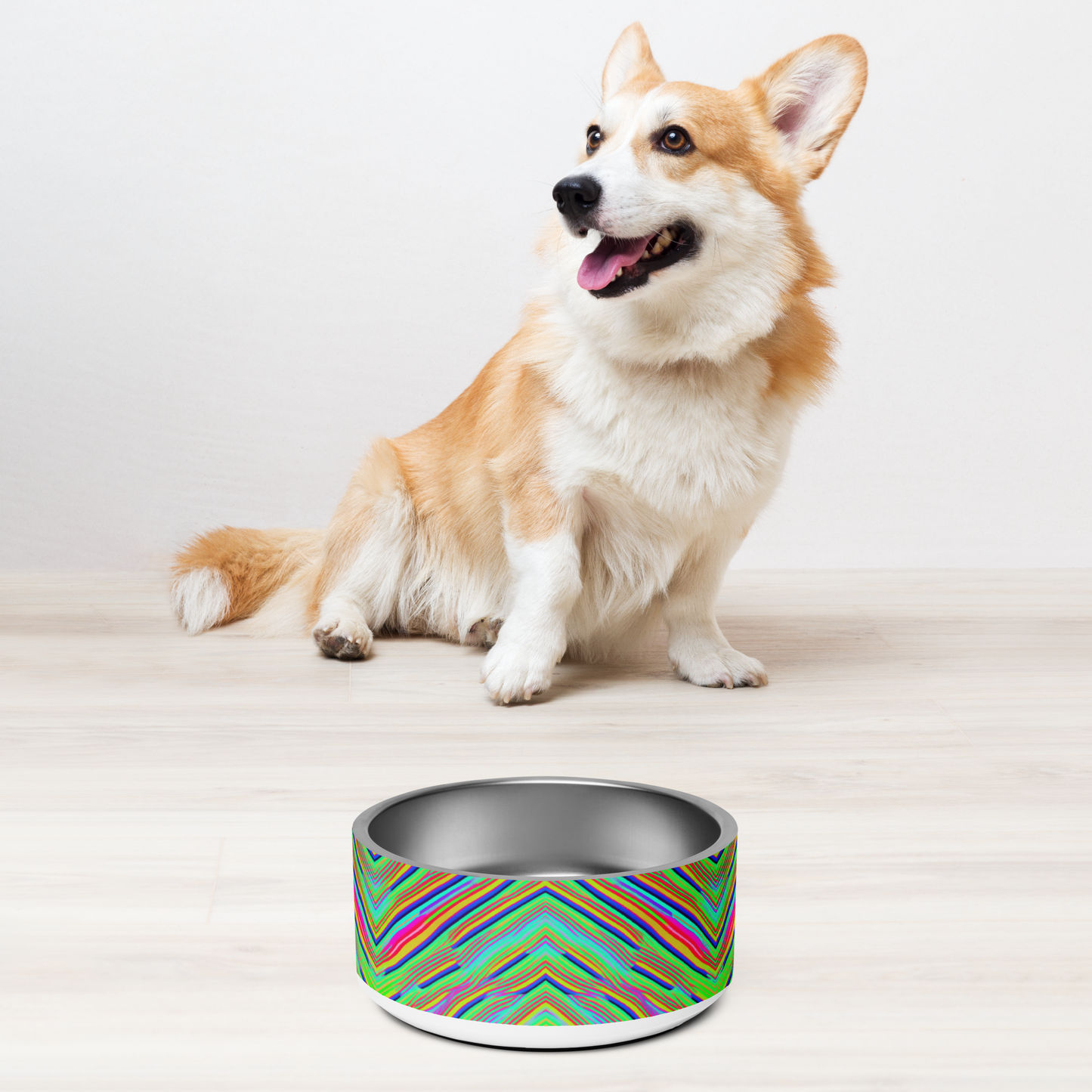 Neon Edges Stainless Steel Pet Bowl