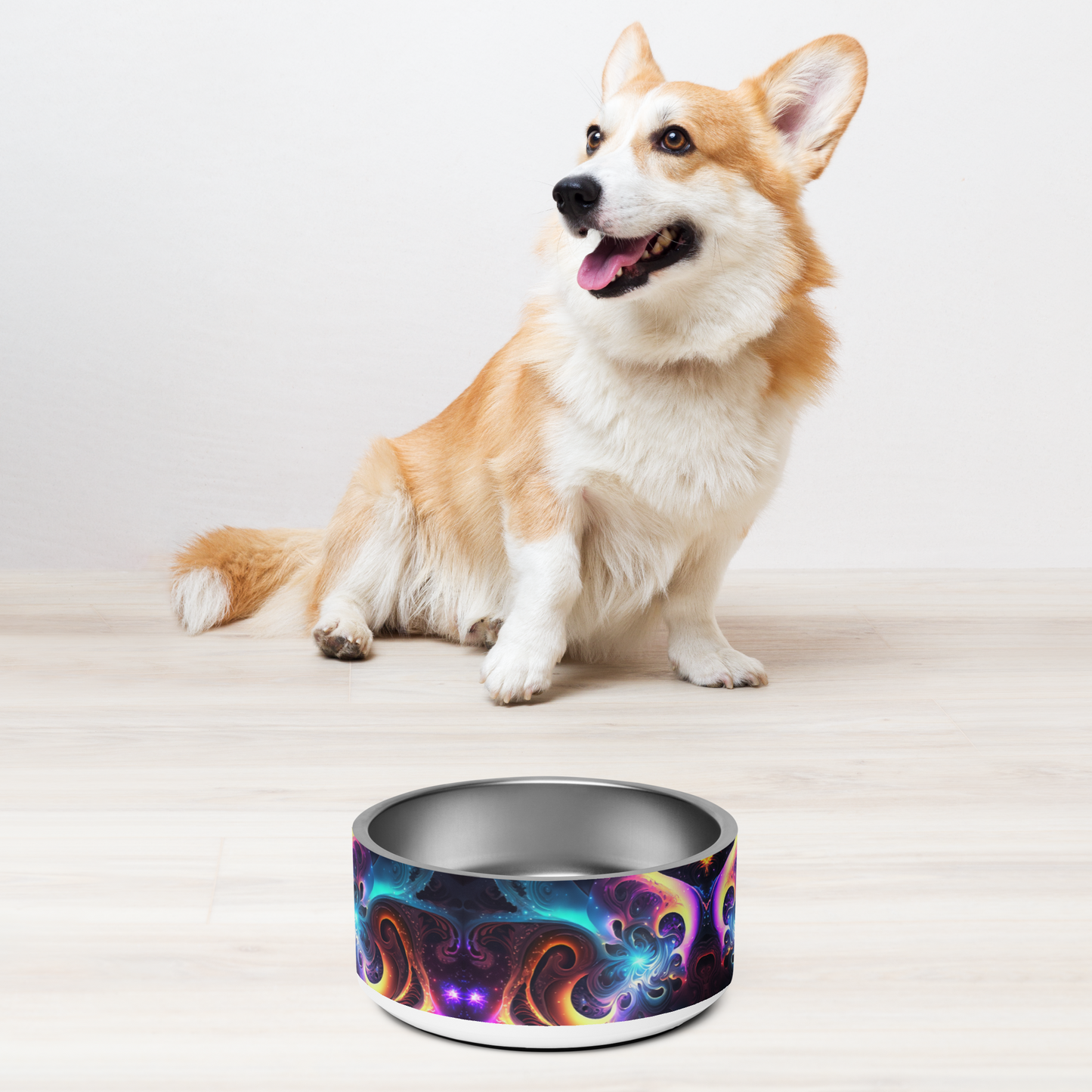 Neon Spiral Stainless Steel Pet Bowl