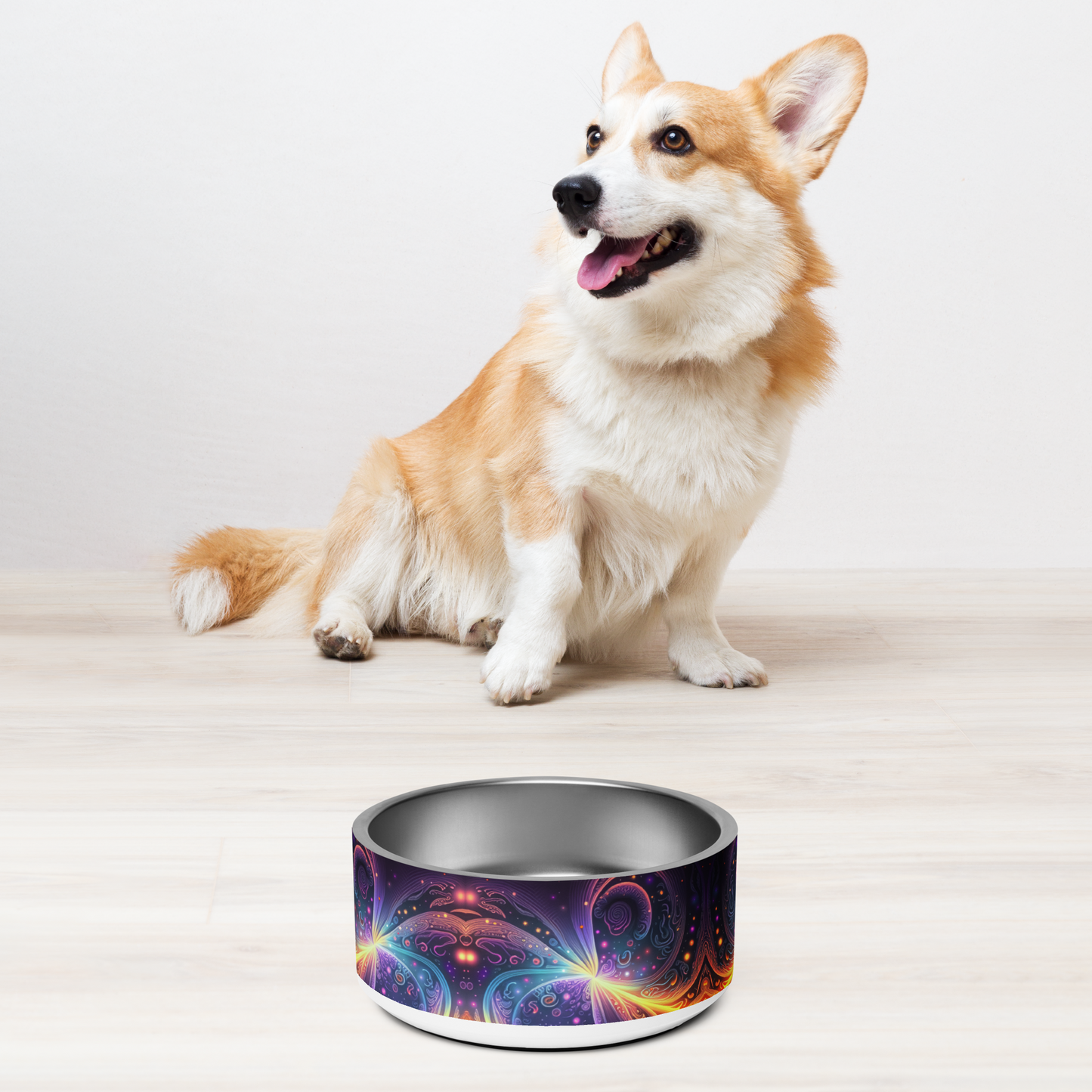 Neon Trance Stainless Steel Pet Bowl