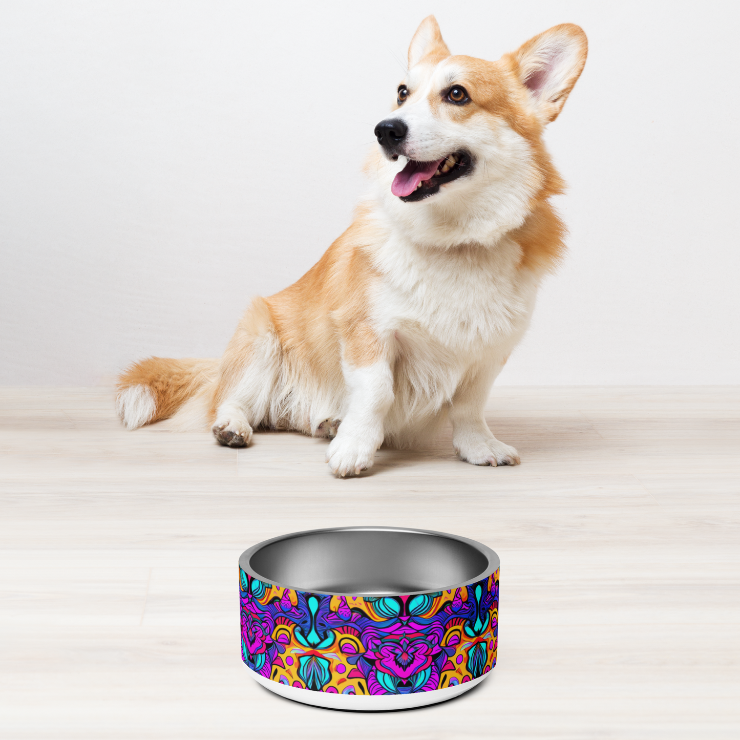 Vibrant Illusions Stainless Steel Pet Bowl