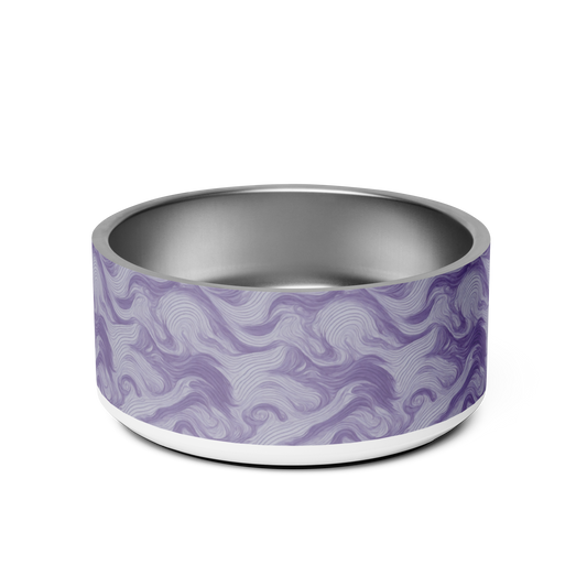 Shades of Purple Swirls & Waves Pattern Pet bowl