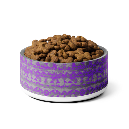 Purple & Gray Geometric Pattern Pet bowl