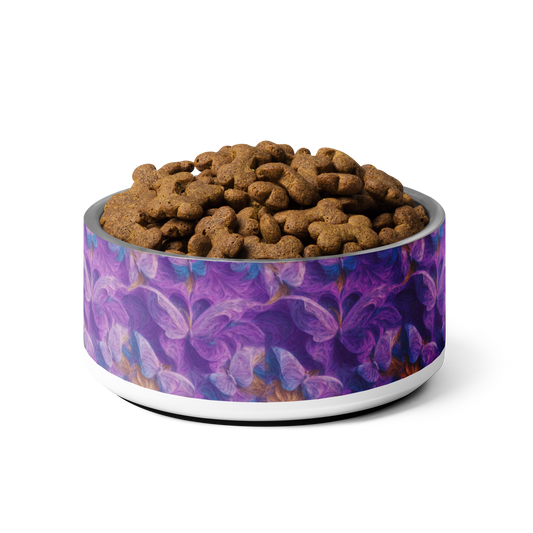 Purple Flowering Butterfly Pattern Pet bowl