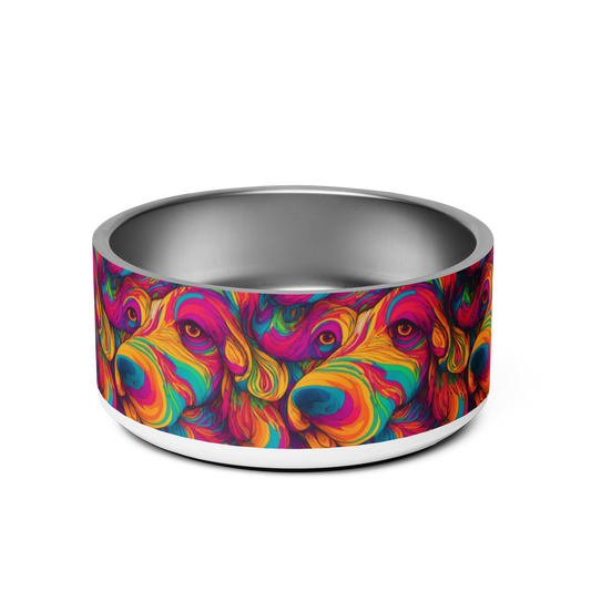 Abstract Woof Stainless Steel Pet Bowl