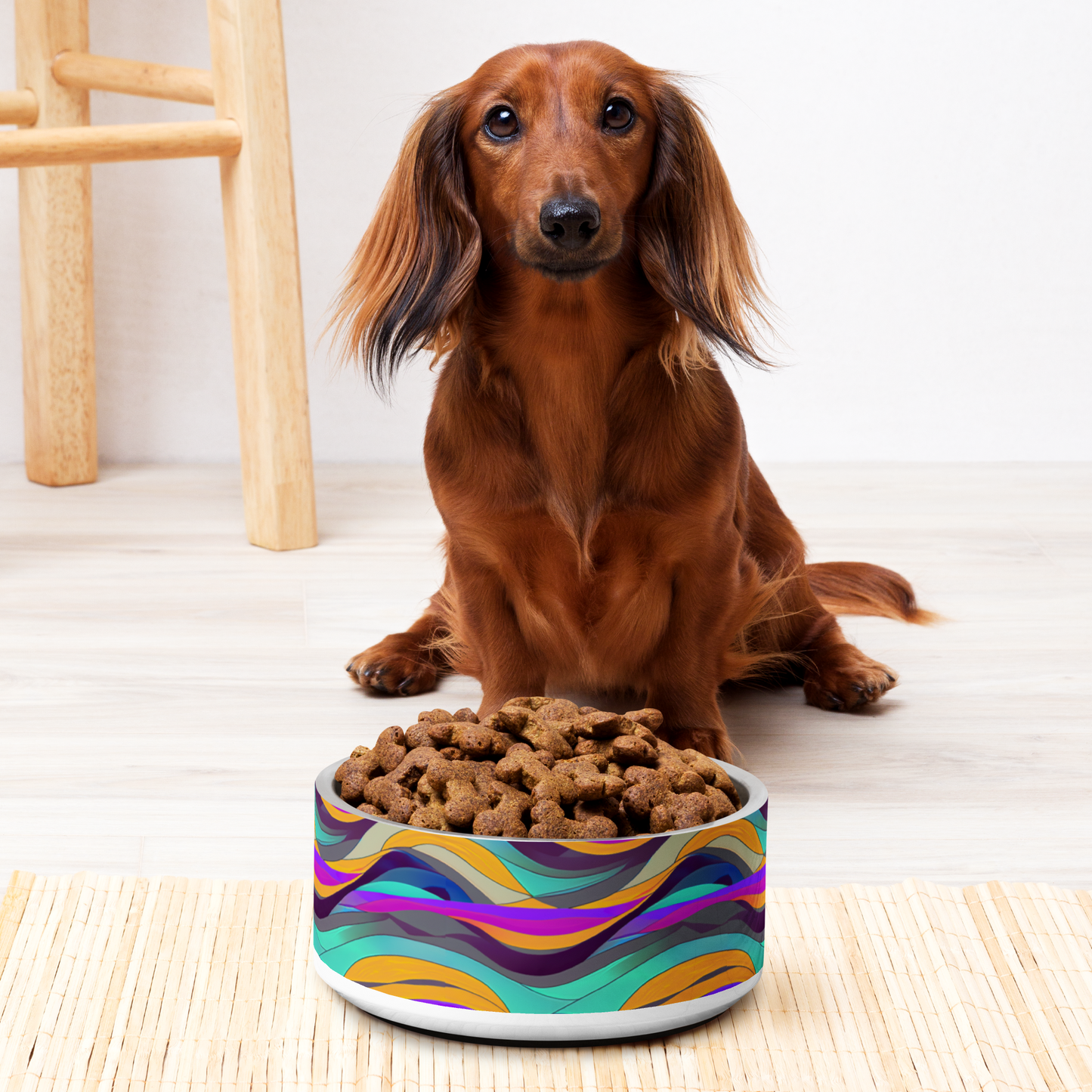 Calm Waves Stainless Steel Pet Bowl