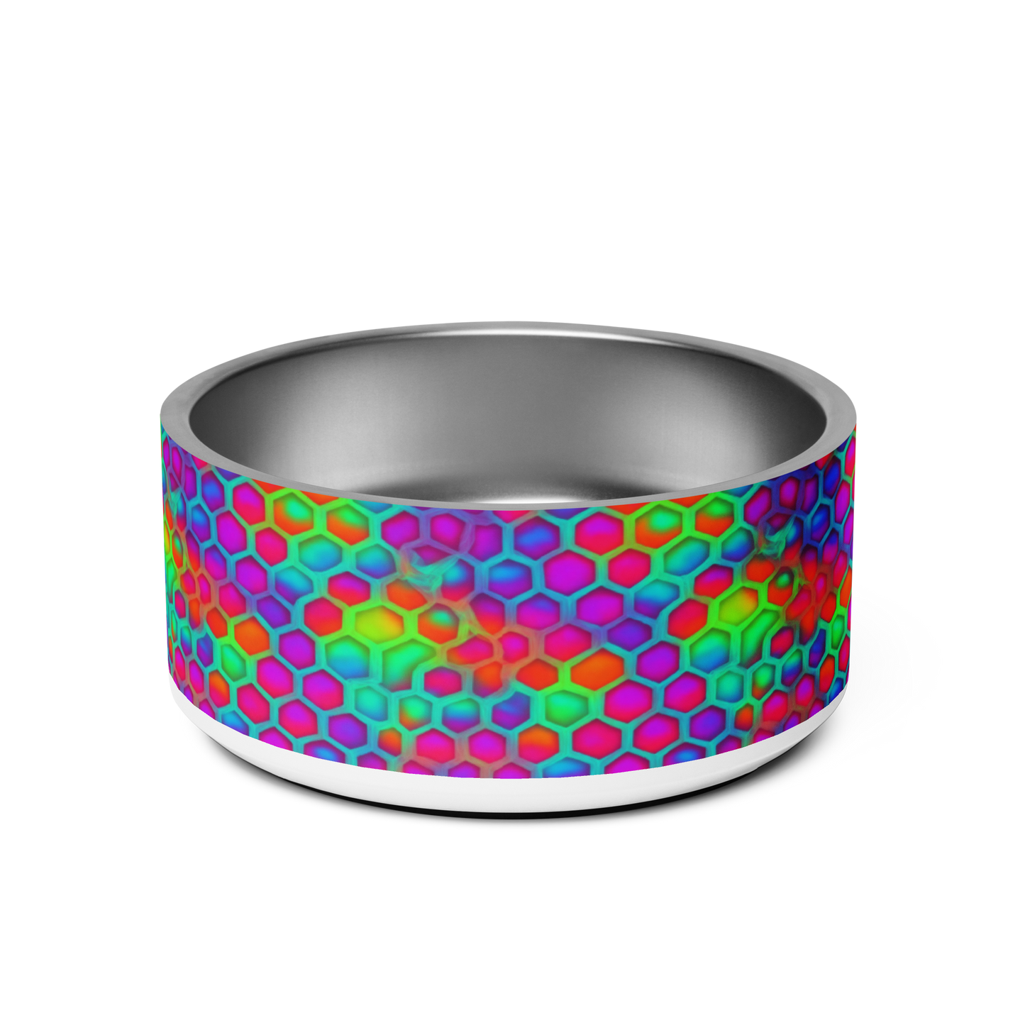 Color Hive Stainless Steel Pet Bowl