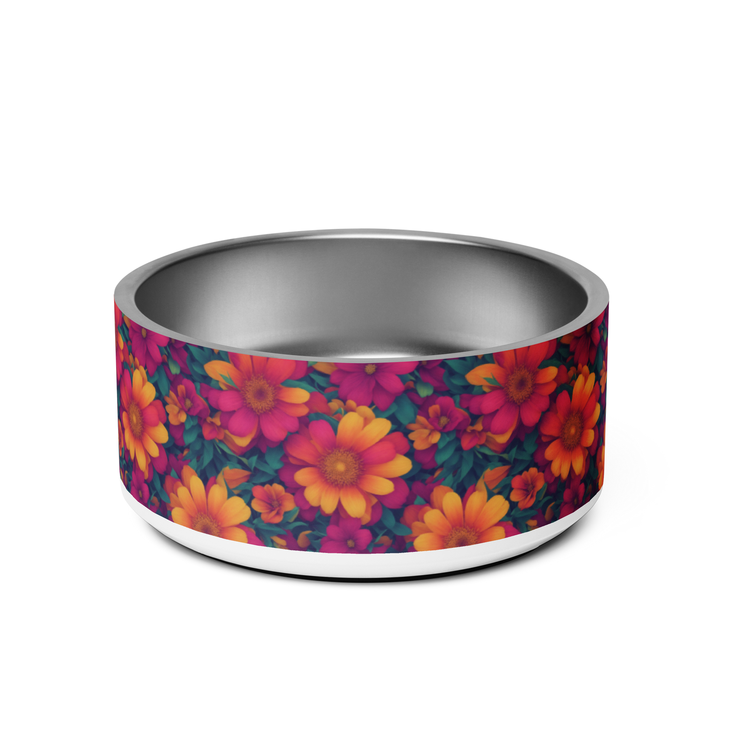 Daisy Delight Stainless Steel Pet Bowl