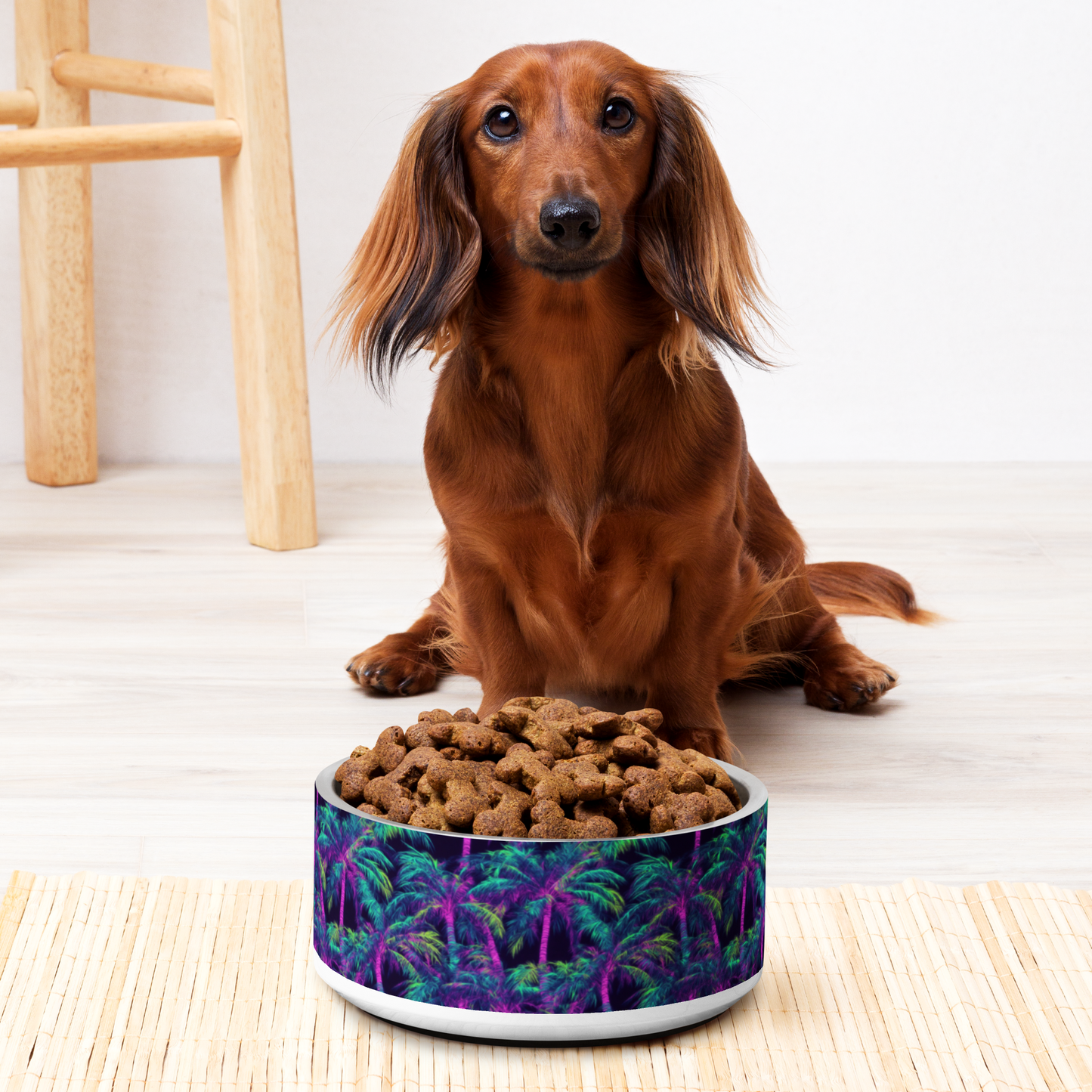 Electric Palms Stainless Steel Pet Bowl