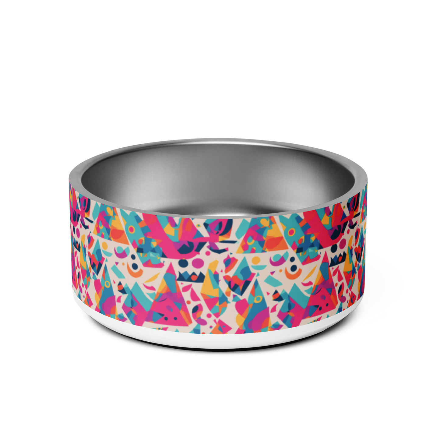 Edgy Elegance Stainless Steel Pet Bowl