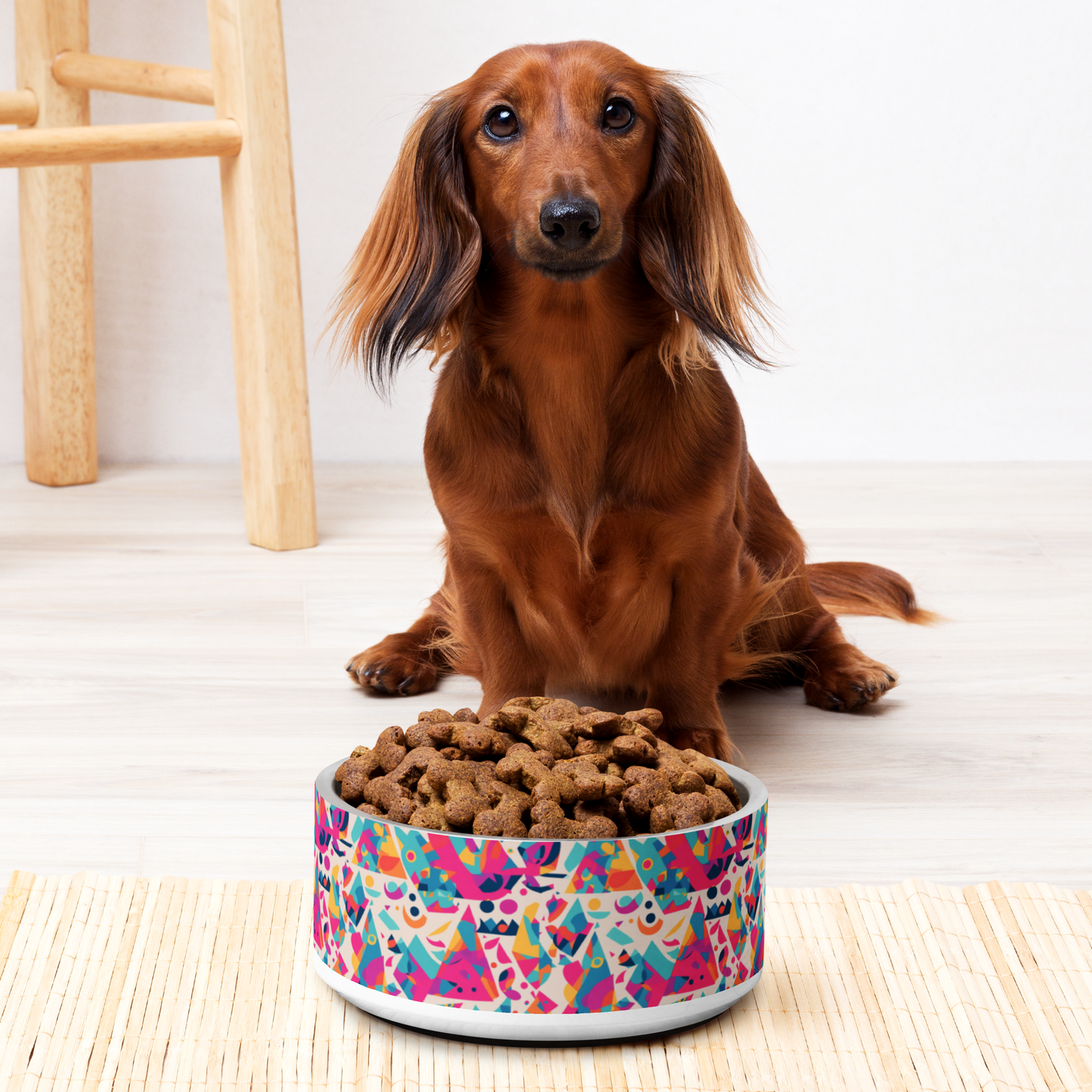 Edgy Elegance Stainless Steel Pet Bowl