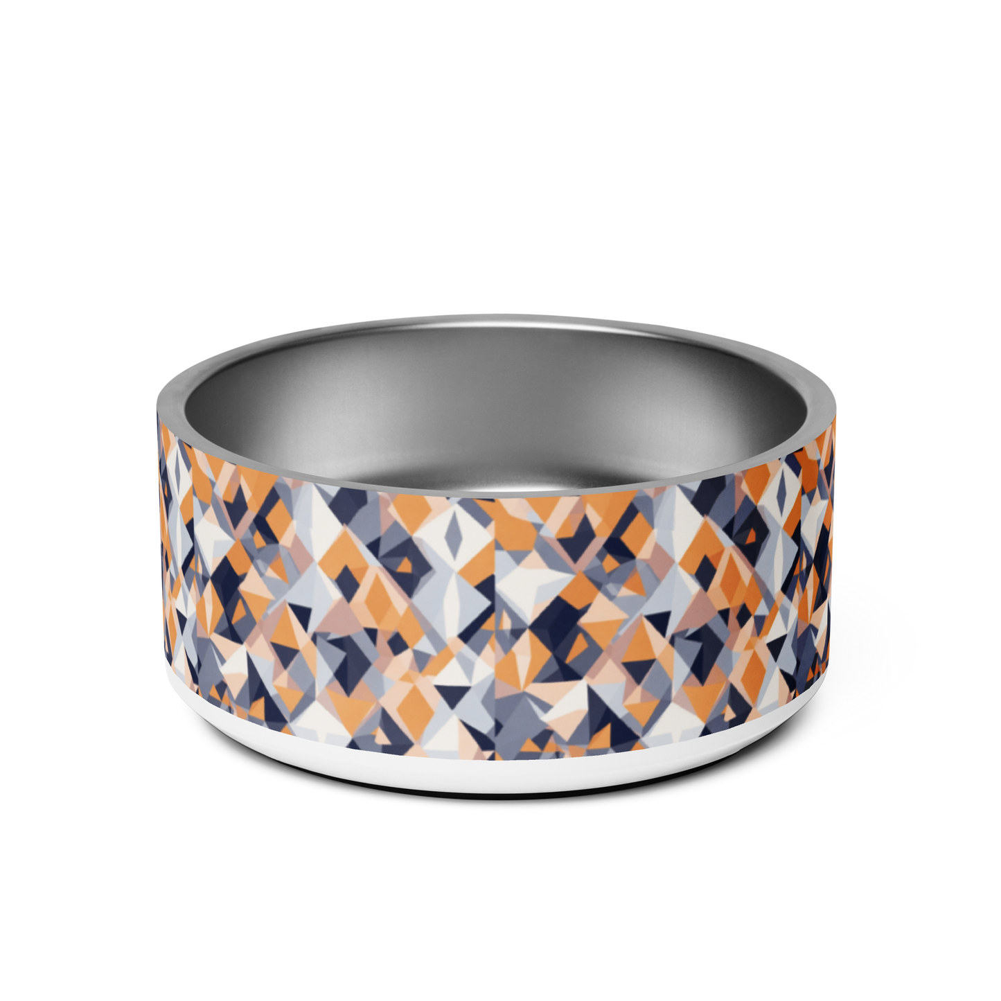 Geometric Groove Stainless Steel Pet Bowl