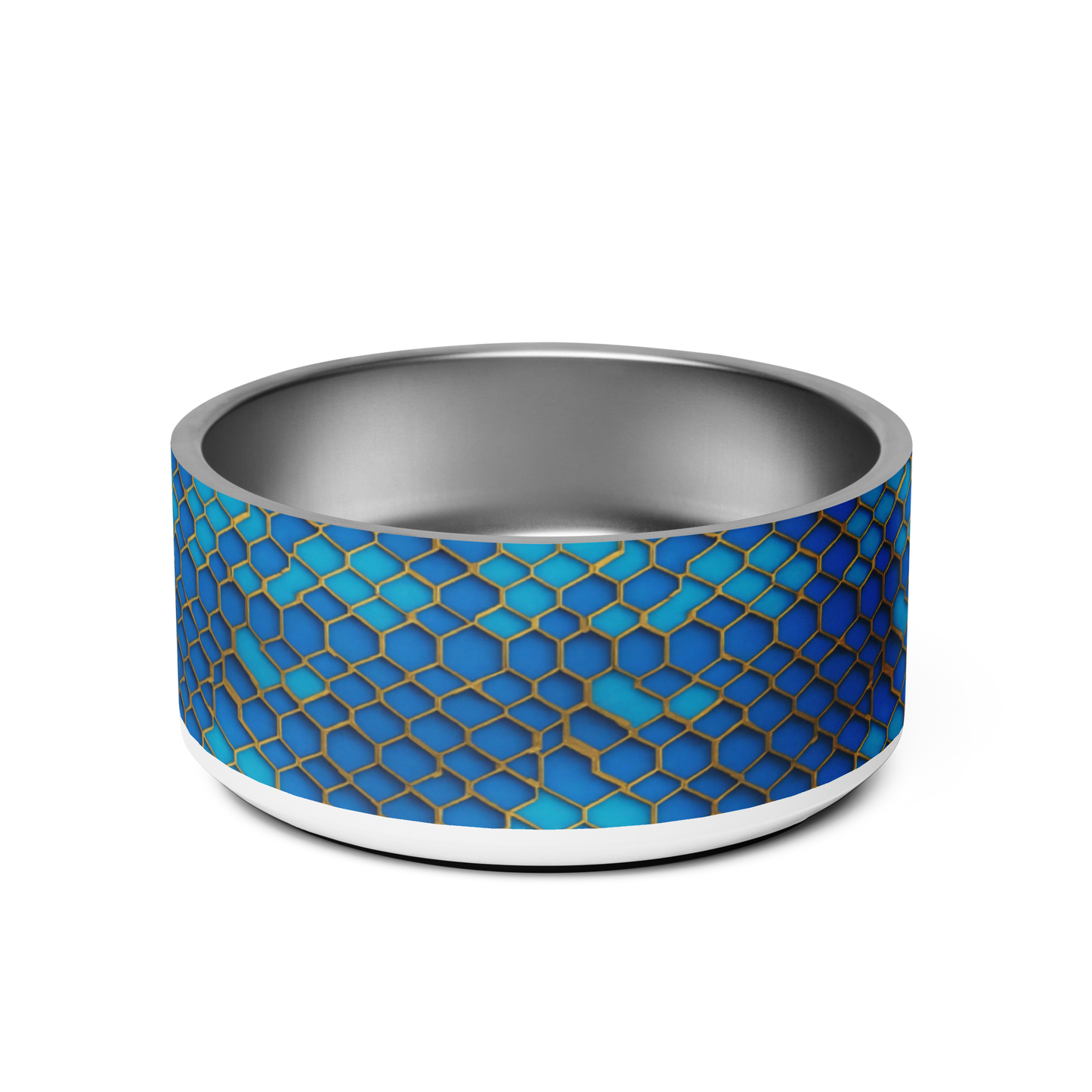 Hexagonal Harmony Stainless Steel Pet Bowl