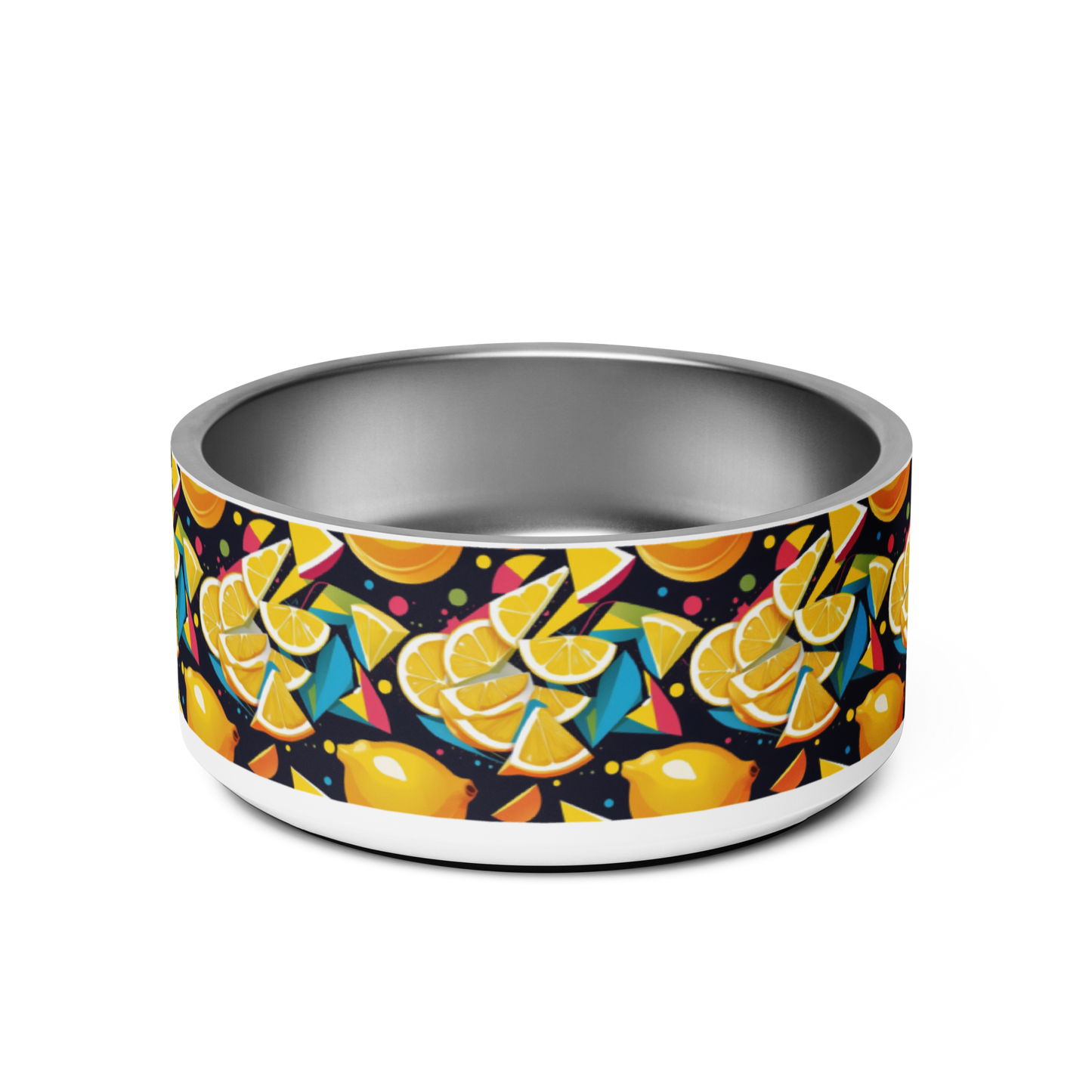 Lemon Zest Stainless Steel Pet Bowl