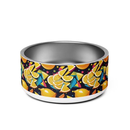 Lemon Zest Stainless Steel Pet Bowl