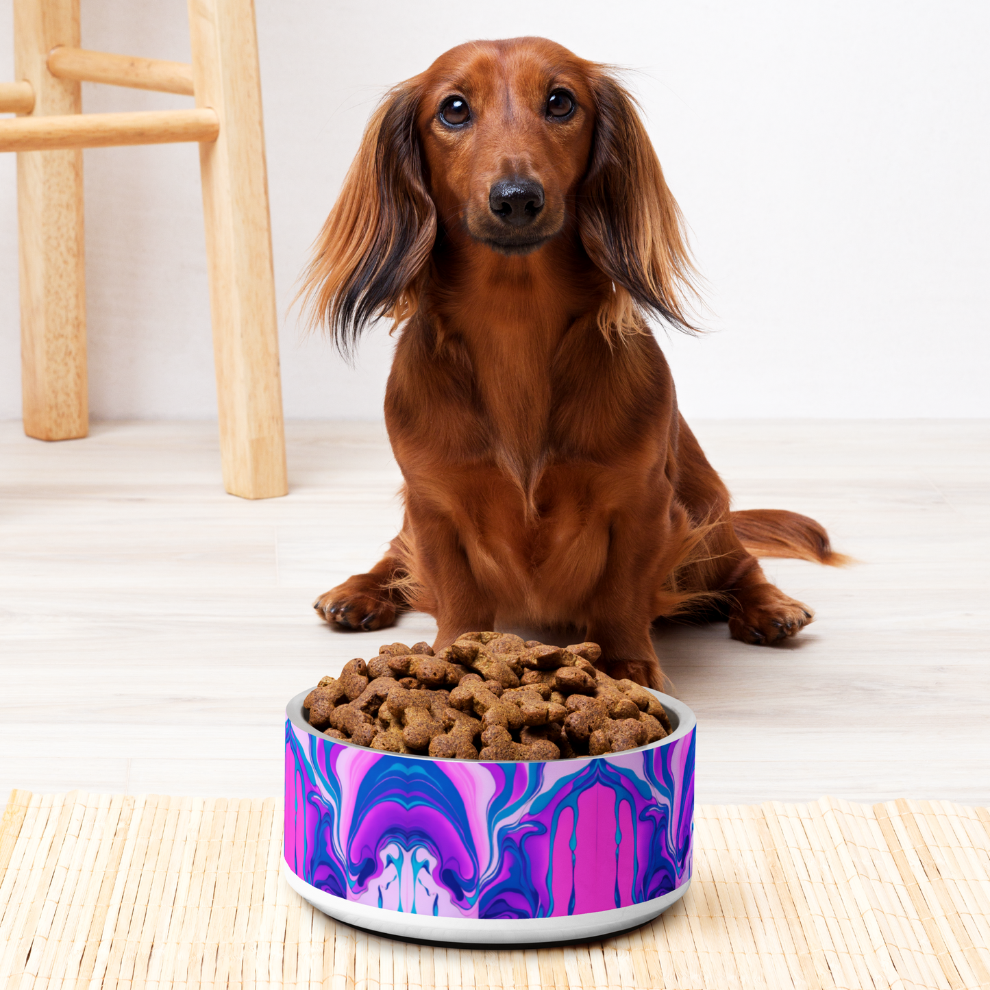 Marbled Magic Stainless Steel Pet Bowl