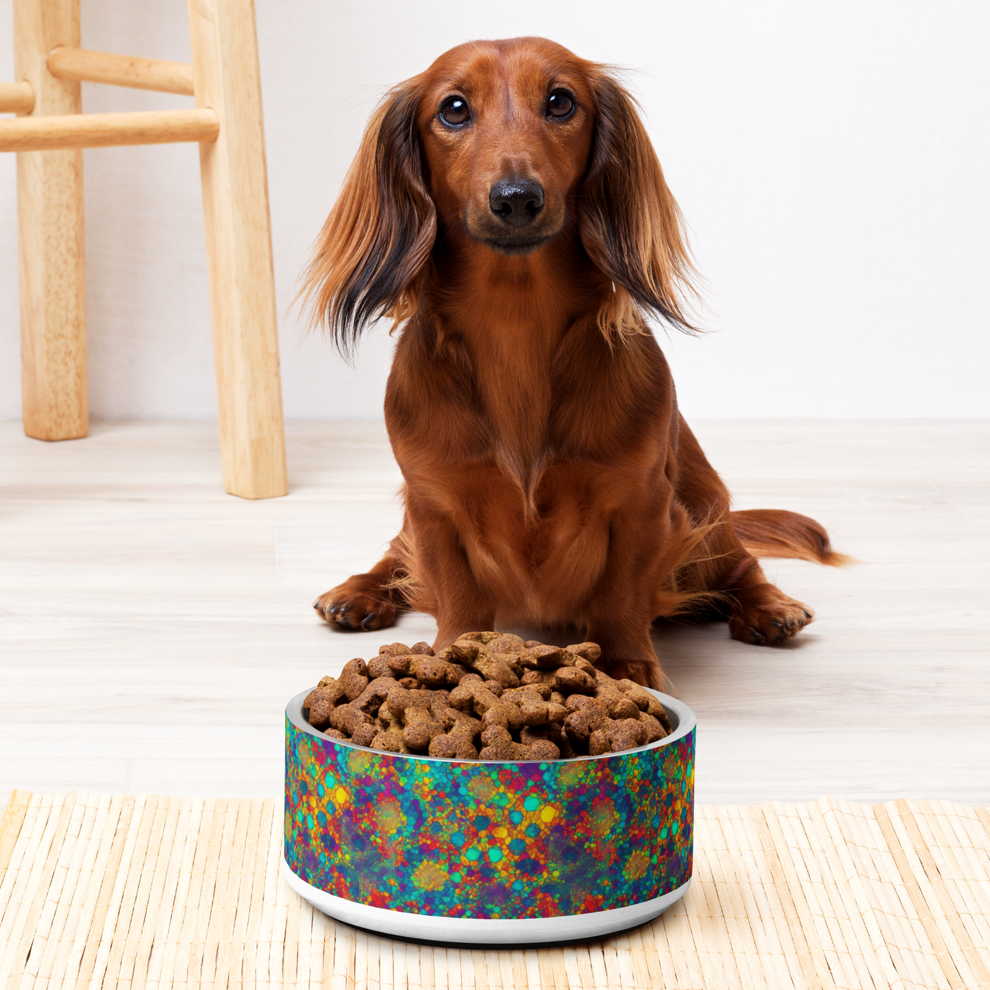 Mosaic Melody Stainless Steel Pet Bowl